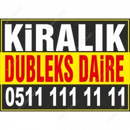 Kiralık Dubleks Daire Branda Afişi (Sarı Siyah Renk)