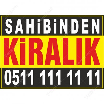 Sahibinden Kiralık Branda Afişi (Sarı Siyah Renk)
