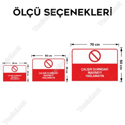 Çalışır Durumdaki Makineyi Yağlamayın Levhası
