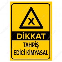 Dikkat Tahriş Edici Kimyasal Levhası