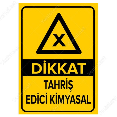 Dikkat Tahriş Edici Kimyasal Levhası