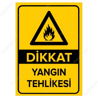 Dikkat Yangın Tehlikesi Levhası