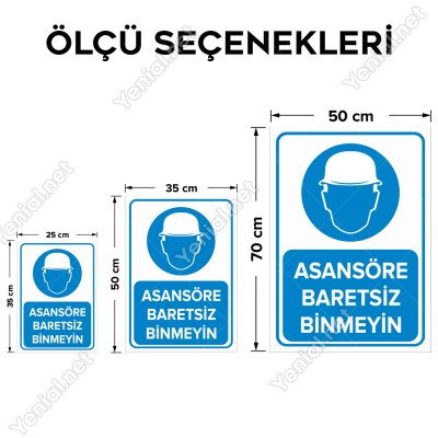 Asansöre Baretsiz Binmeyin Levhası