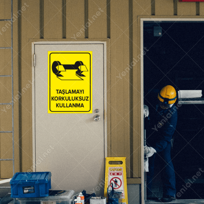 Taşlamayı Korkuluksuz Kullanma Levhası