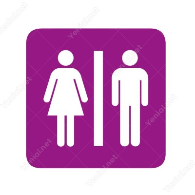 Bay Bayan Wc Mor Şekilli Yönlendirme Levhası