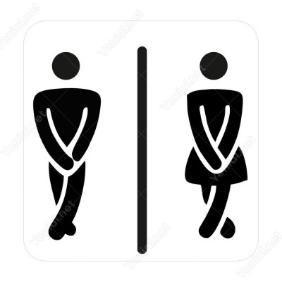 Bay Bayan Wc Siyah Şekilli Yönlendirme Levhasi