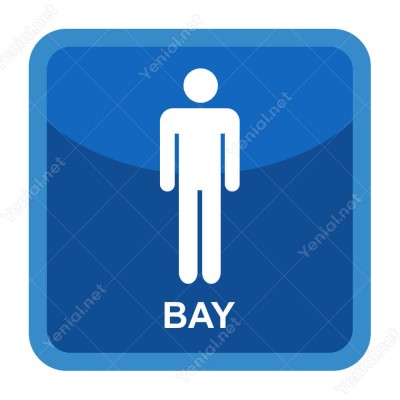 Bay Wc Mavi Şekilli Yönlendirme Levhası