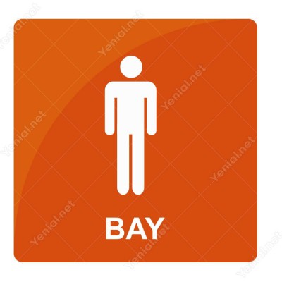 Bay Wc Turuncu Şekilli Yönlendirme Levhası