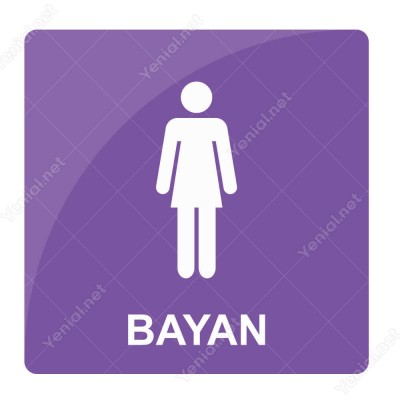 Bayan Wc Açık Mor Şekilli Yönlendirme Levhası