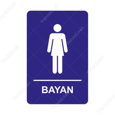 Bayan Wc  Koyu Mor Şekilli Yönlendirme Levhası