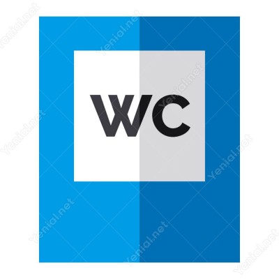 Wc Beyaz Üzeri Mavi Yönlendirme Levhası