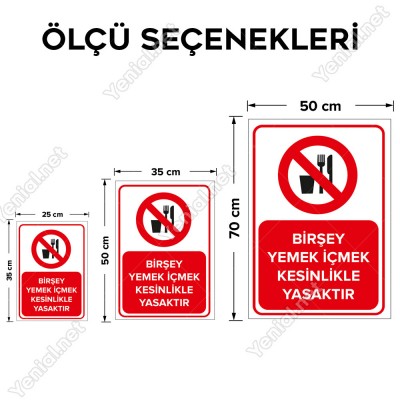 Bir Şey Yemek İçmek Kesinlikle Yasaktır Levhası