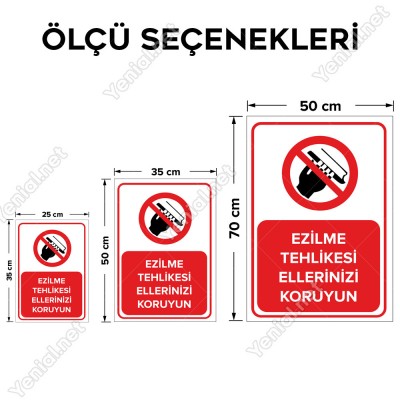 Ezilme Tehlikesi Ellerinizi Koruyun Levhası