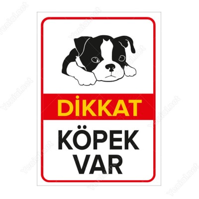 Dikkat Köpek Var Levhası Minik Boston Terrier