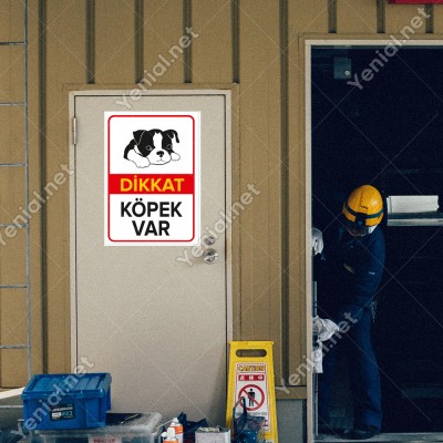 Dikkat Köpek Var Levhası Minik Boston Terrier