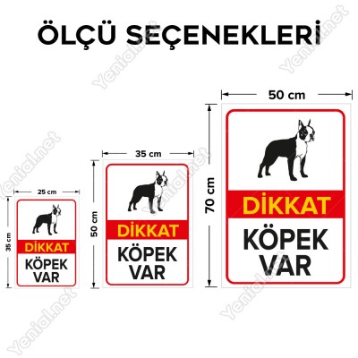 Dikkat Köpek Var Levhası / Boston Terrier
