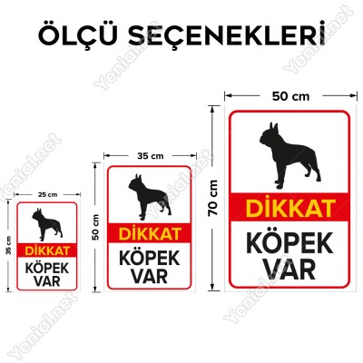 Dikkat Köpek Var Levhası Siyah Boston Terrier