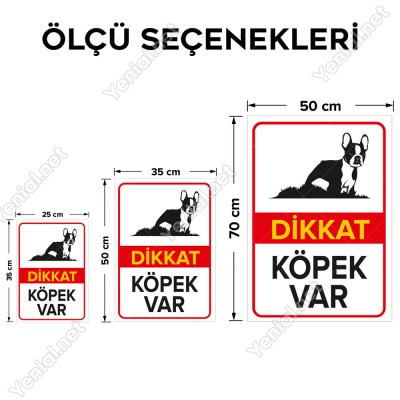Dikkat Köpek Var Levhası / Boston Terrier